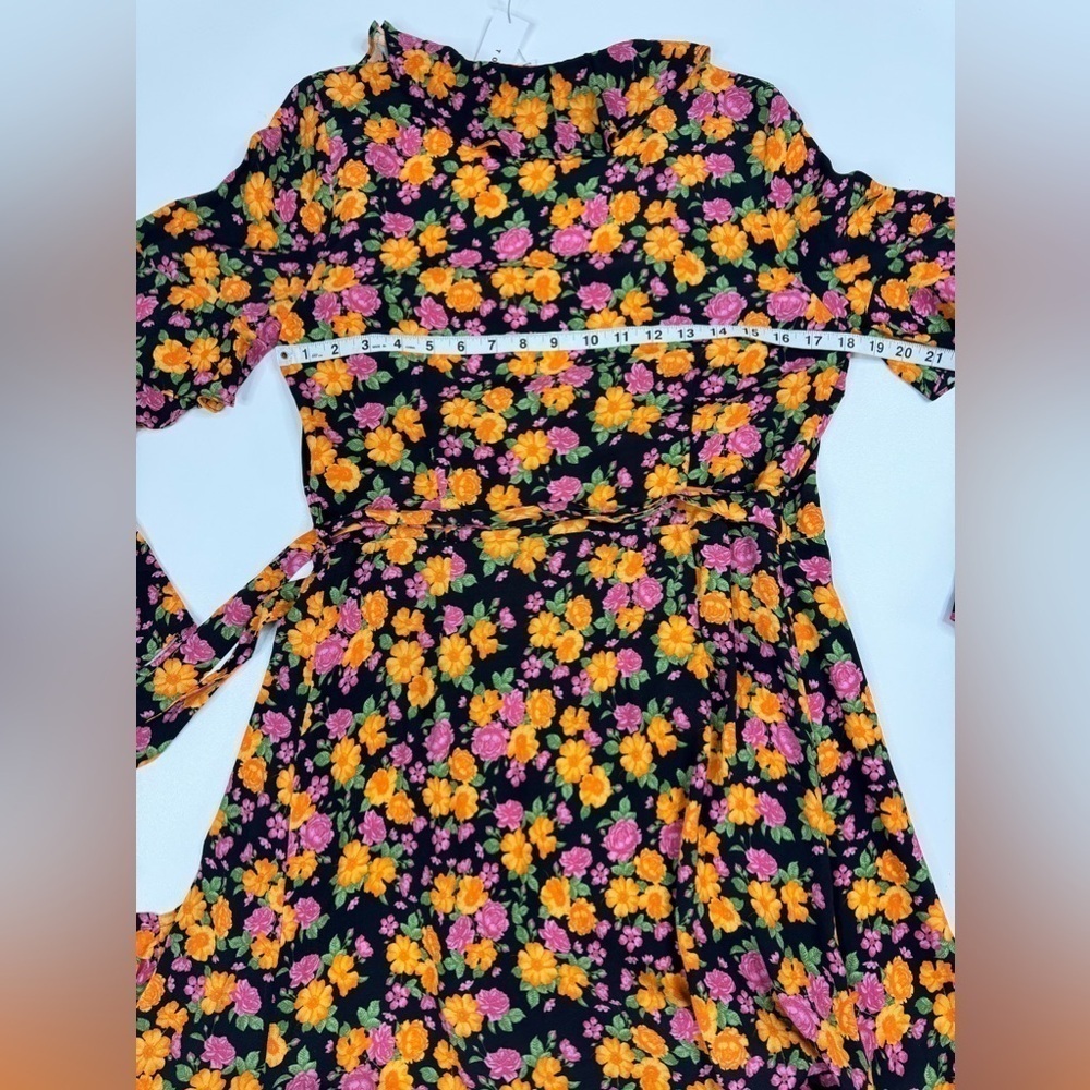 NWT Topshop Rose Ruffle Wrap Mini Dress Size 10 - Picture 9 of 13